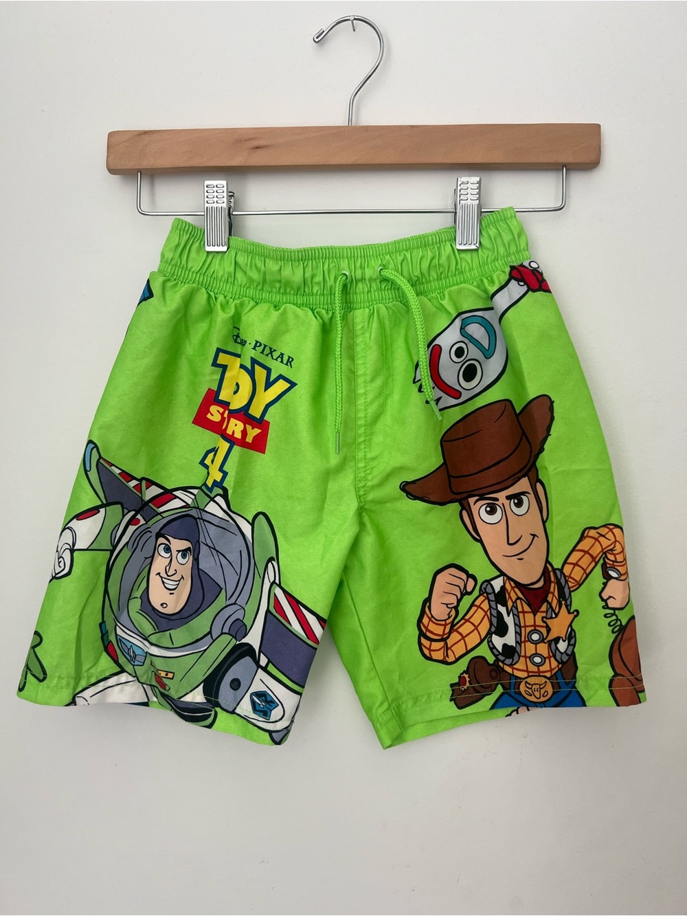 Toy Story Green Kids' Character Swim Shorts with Elastic Waist